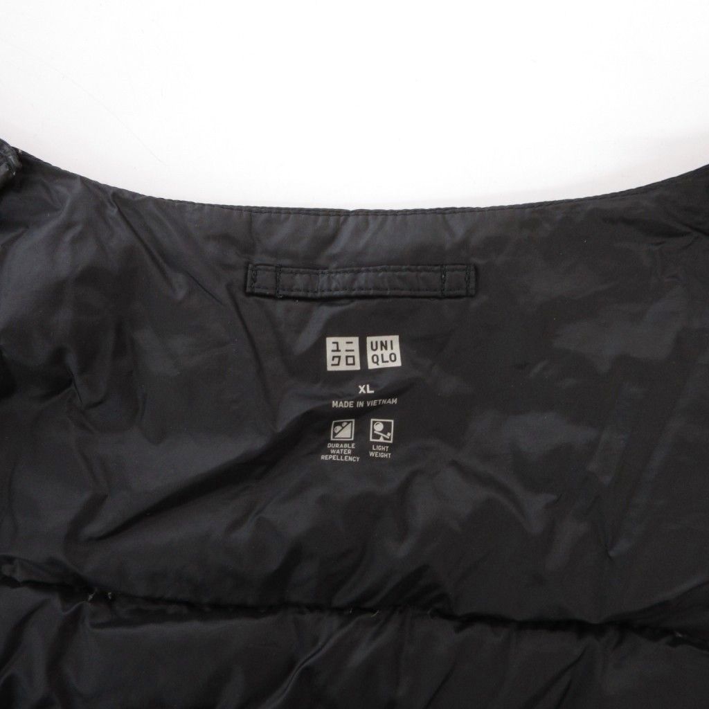 ユニクロ UNIQLO 美品 ダウンベスト Vネック L 黒 ブラック