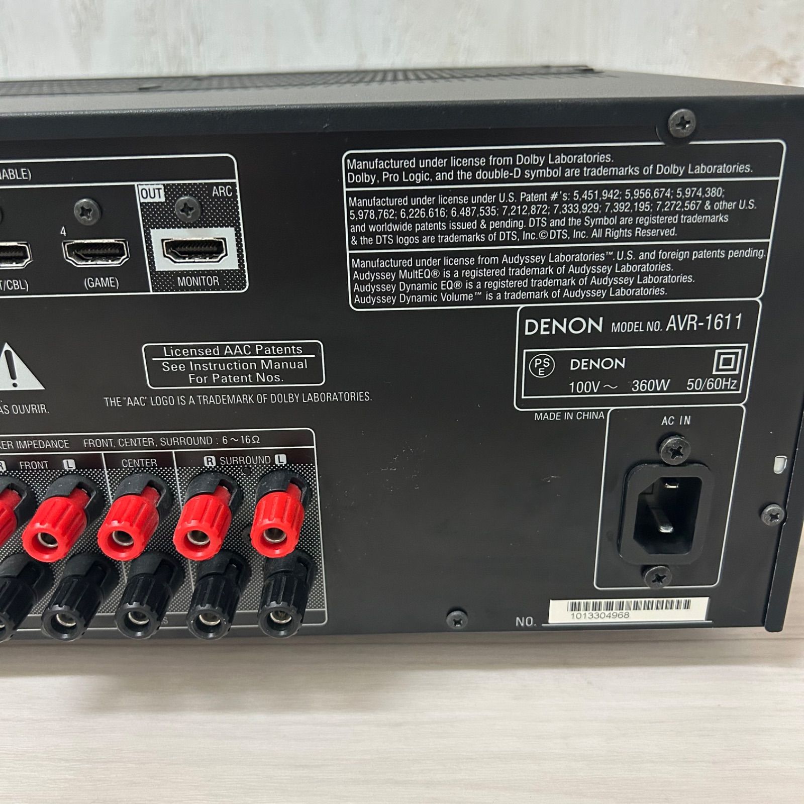 DENON AVアンプ AVR-1611 AVサラウンドレシーバー HDMI 通電確認済 取