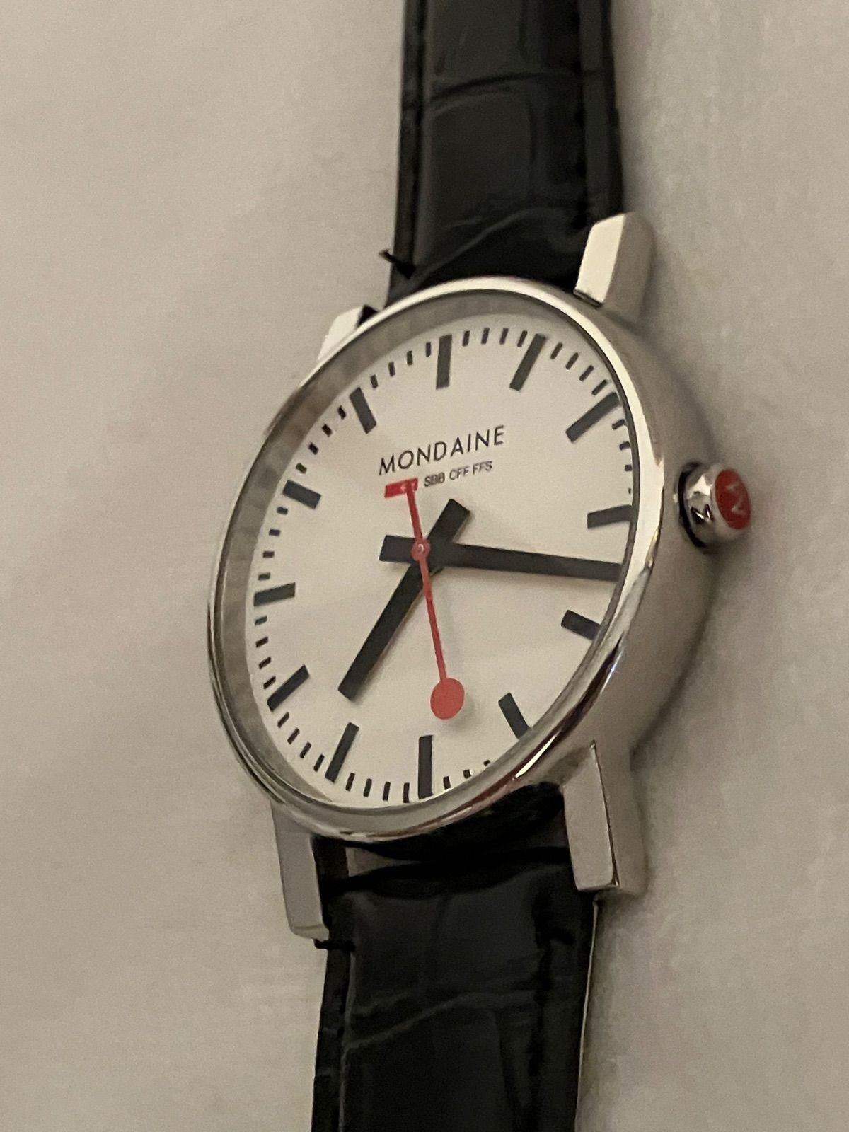 MONDAINE モンディーン SBB CFF FFS 懐中時計 ホワイト×シルバー 