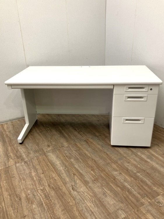 【中古品】プラス 1400片袖デスク RJ-T147 WS ホワイト
