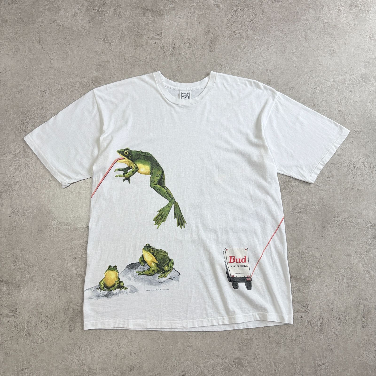 90s USA製 Budweiser Frogs Printed T-shirt バドワイザー カエル 両面プリント Tシャツ TEE