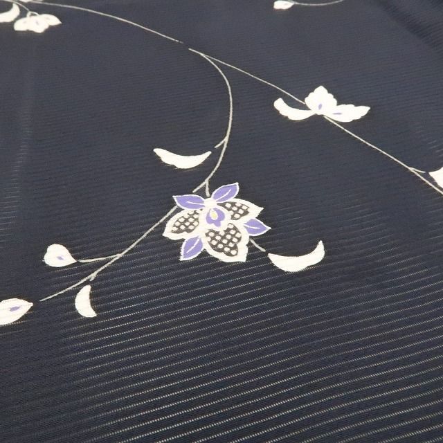 新品・夏小紋】絽 お仕立て上がり品 唐花 夏着物 仕付け糸付 正絹