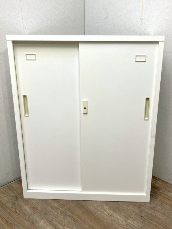 【中古品】TOYO 引違い書庫 ホワイト