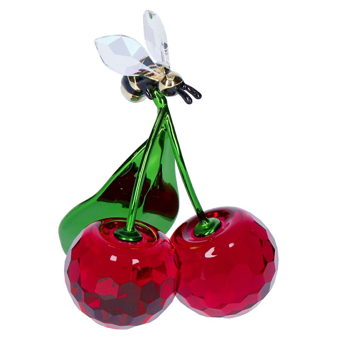 スワロフスキー SWAROVSKI 置物 オブジェ フィギュア オーナメント フラワー 蜂 クリスタル IDYLLIA 5667550 ビー＆チェリー BEE AND CHERRY