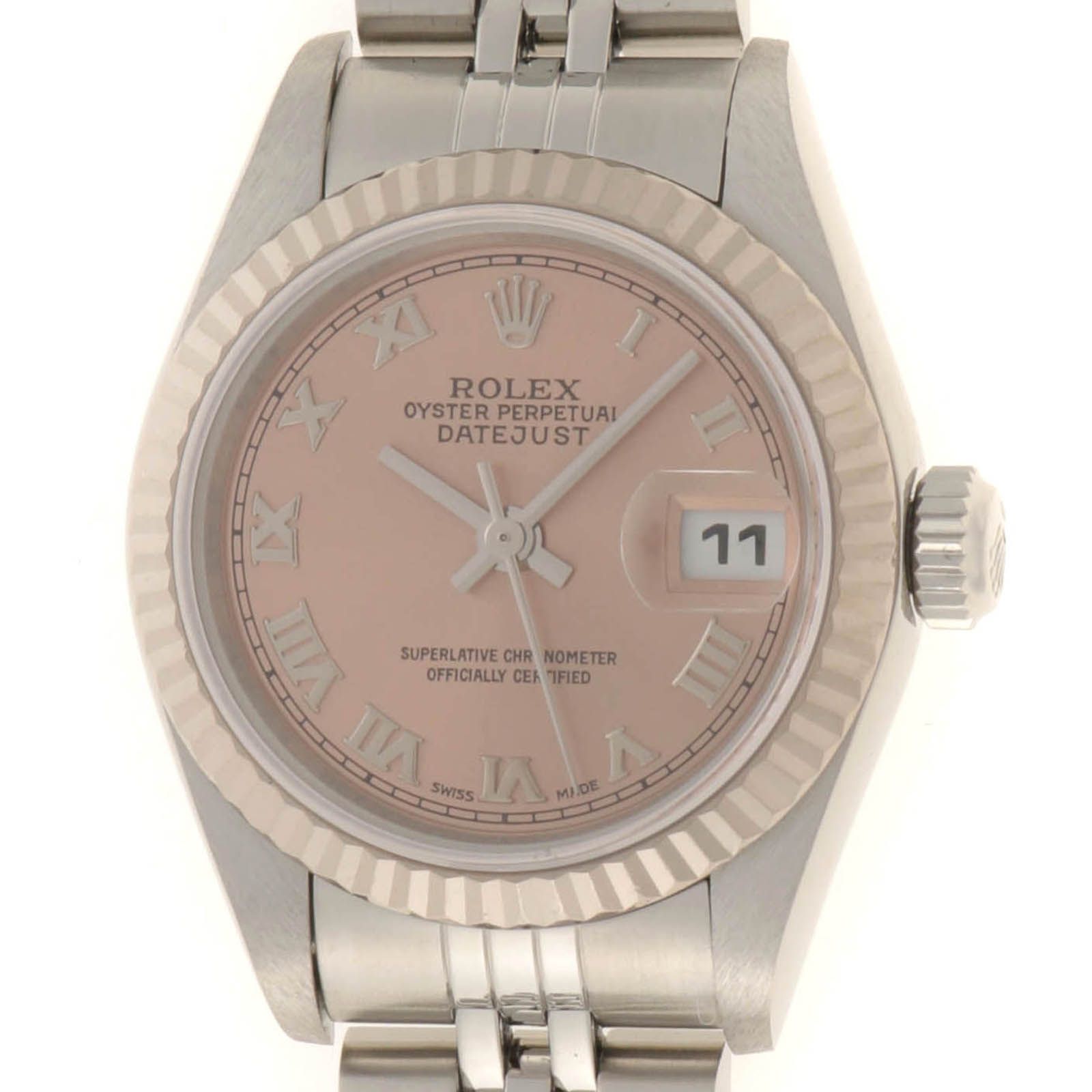 ROLEX ロレックス デイトジャスト 79174 腕時計 SS/WG　ピンクローマ文字盤 レディース【中古】【430】2120000375446