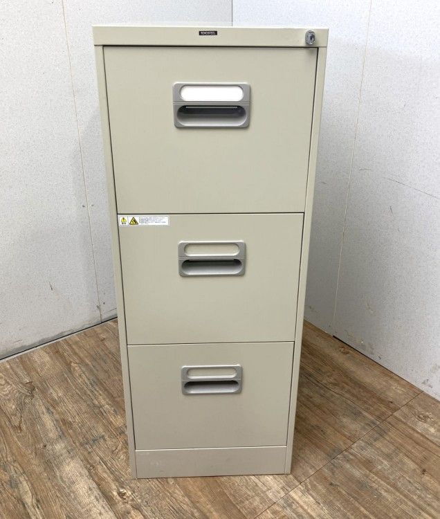【中古品】トヨスチール 3段キャビネット A4-3N グレー