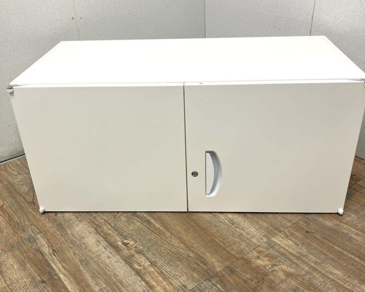 【中古品】生興 上置き両開き書庫 RW45-04H ホワイト