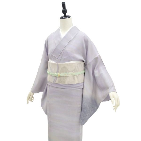 中古】 夏物 訪問着 単衣 着物 フォーマル リサイクル 正絹 絽 淡紫 霞