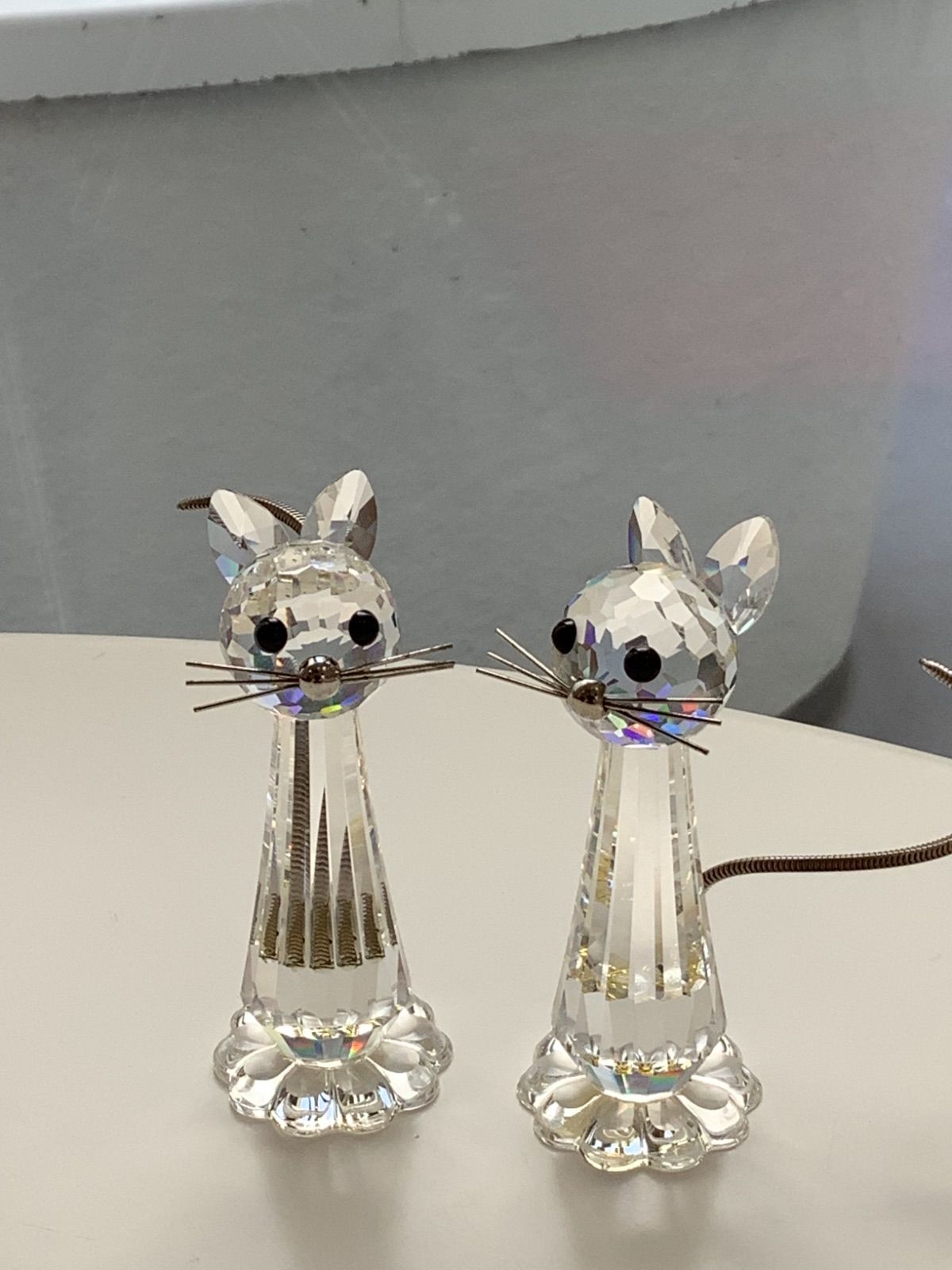 スワロフスキー　ビンテージ　猫　置物