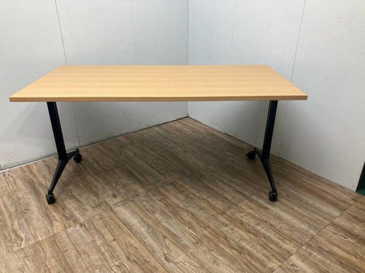 【中古品】 1525ミーティングテーブル ナチュラル