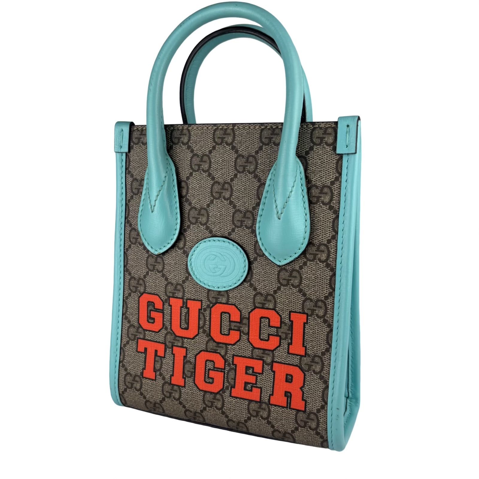 【SALE】GUCCI グッチ タイガー インターロッキング G ハンドバッグ ショルダーバッグ ブルー