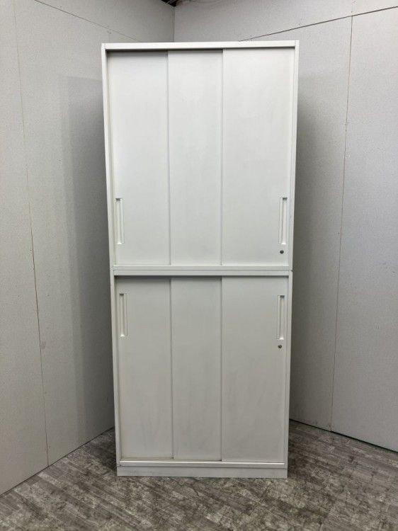 【中古品】ウチダ HSシリーズ 3扉スライド上下書庫 5-825-4102 ホワイト