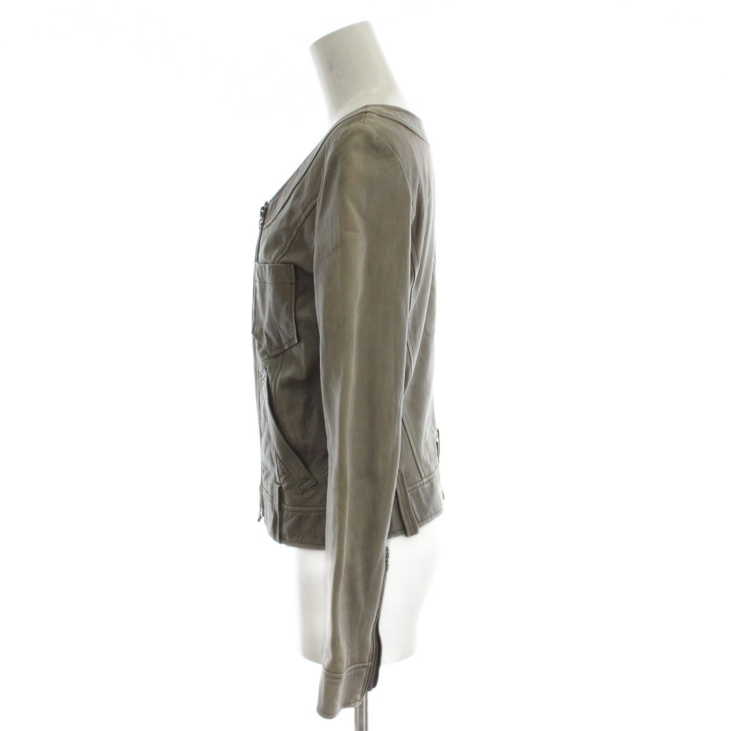 新品　JILL STUART ブラウン レザージャケット S ジルスチュアート JILL STUART レザージャケット ライダース S グレー