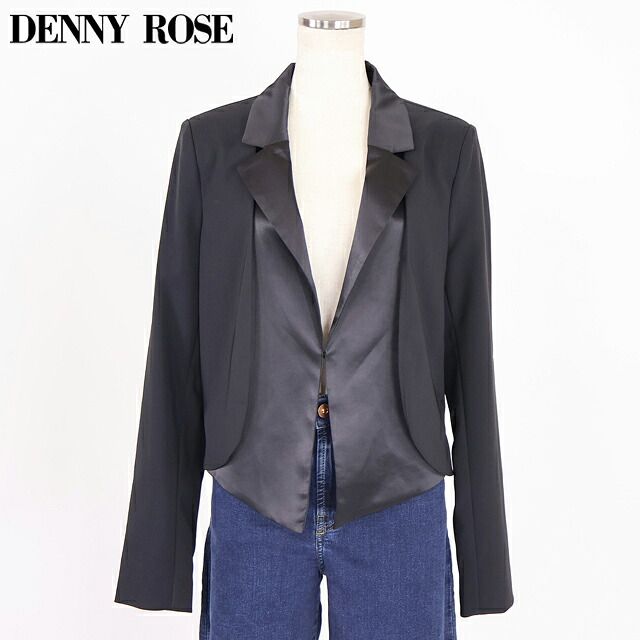 デニーローズ DENNY ROSE レディース ジャケット サテン切替ジャケット ブラック系(サイズ/42)uw0077