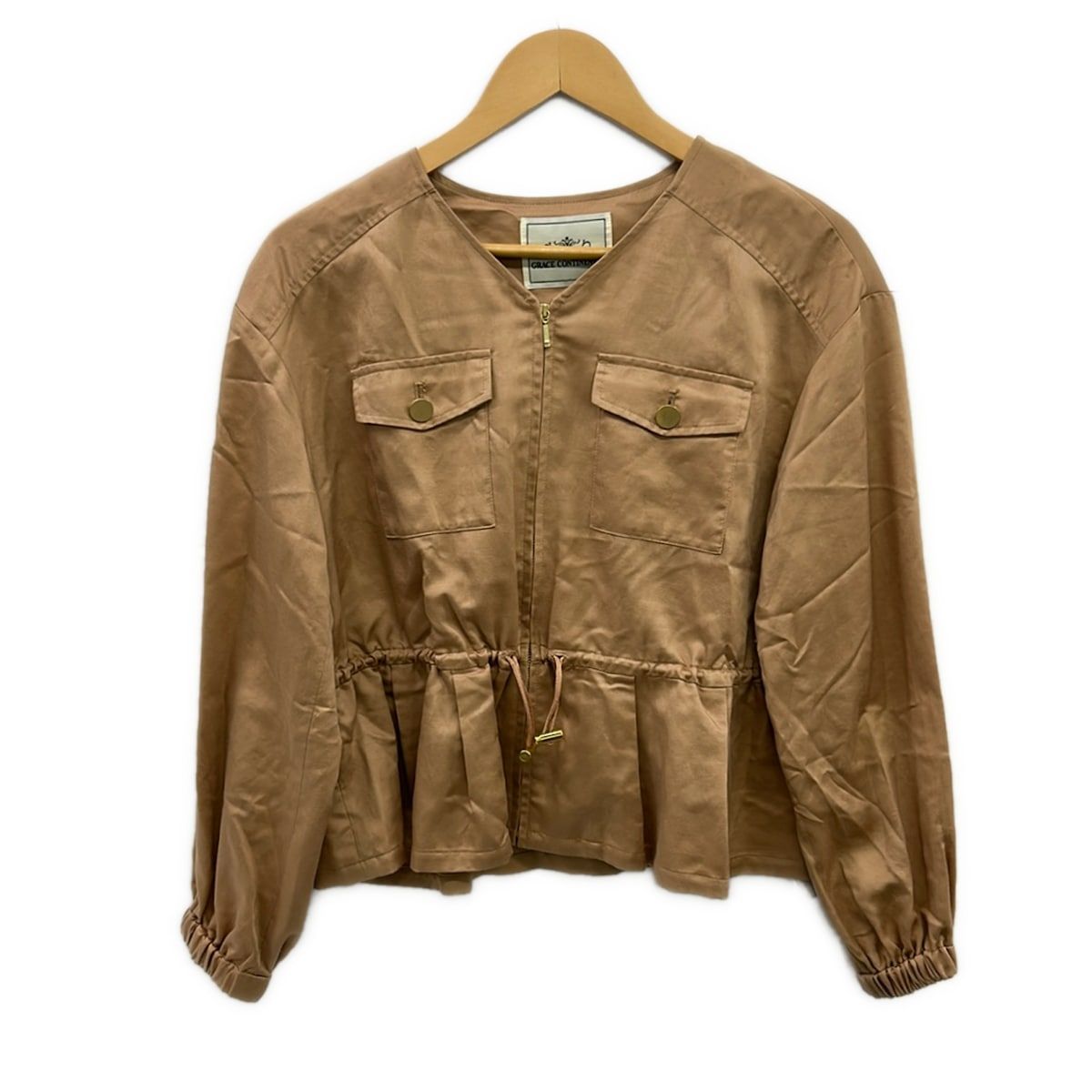 GRACE CONTINENTAL(グレースコンチネンタル) ブルゾン サイズ36 S レディース美品 - ライトブラウン 長袖/春/秋