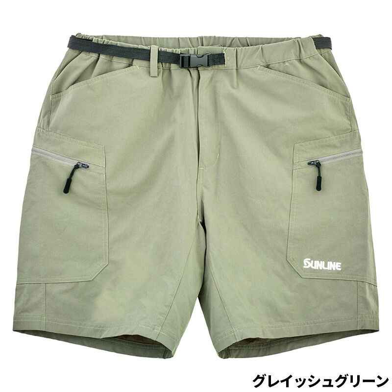 サンライン ウェア フィッシングハーフパンツ LL グレイッシュグリーン SUW-05305