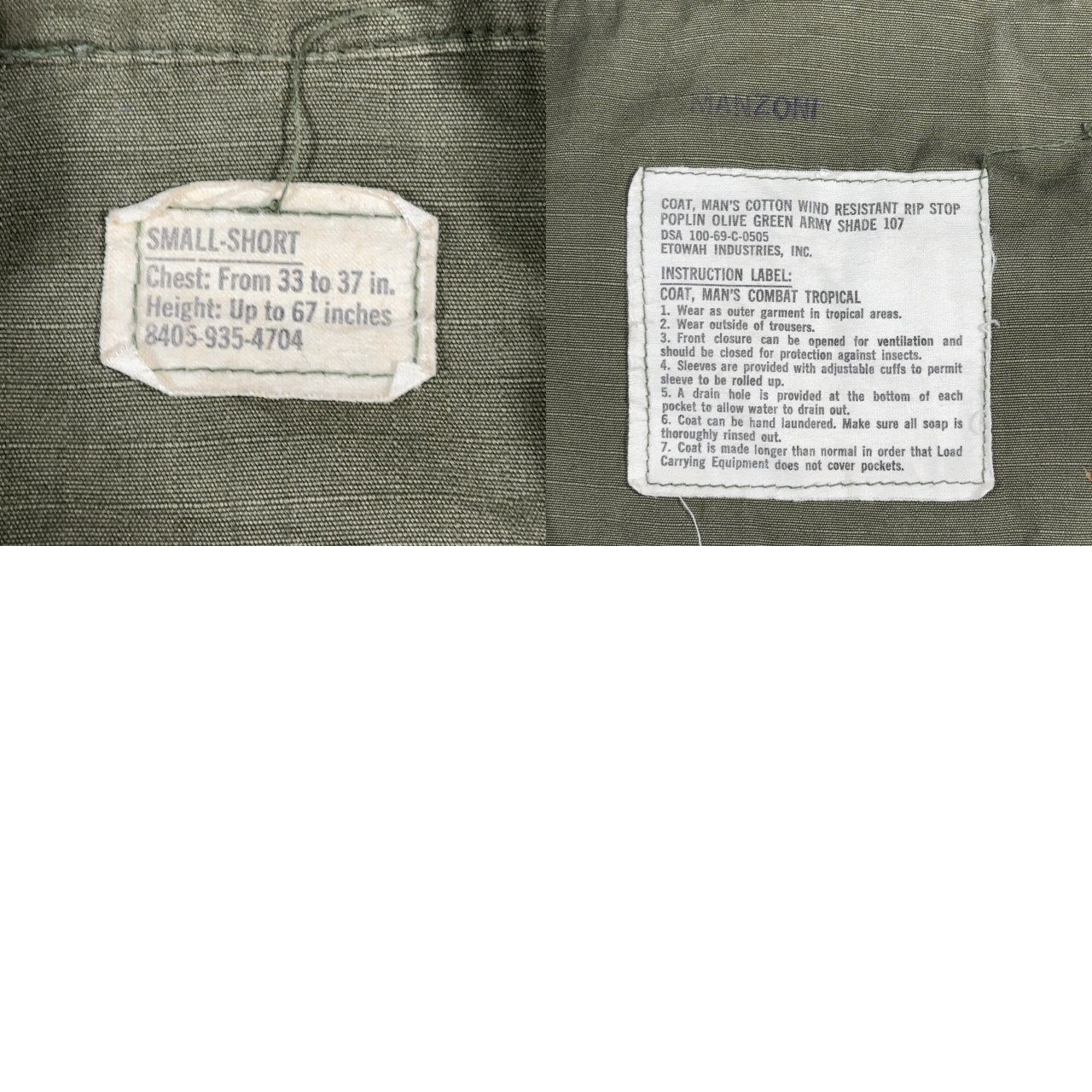 U.S.ARMY 60's ジャングルファティーグジャケット 5TH 69年会計 SMALL