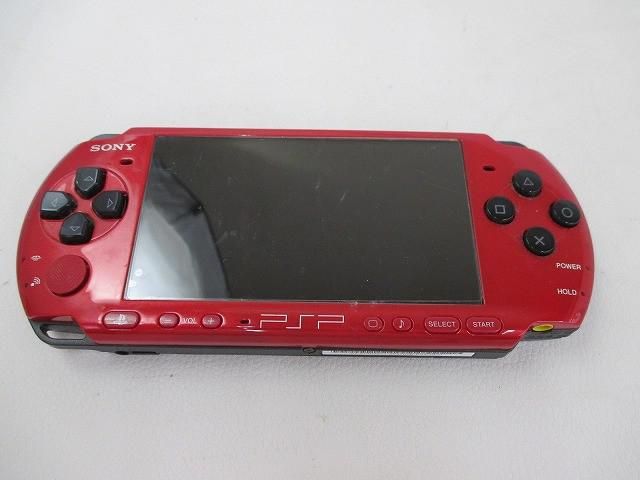 ジャンク品 ゲーム PSP 本体 PSP3000 レッド×ブラック 通電確認済み