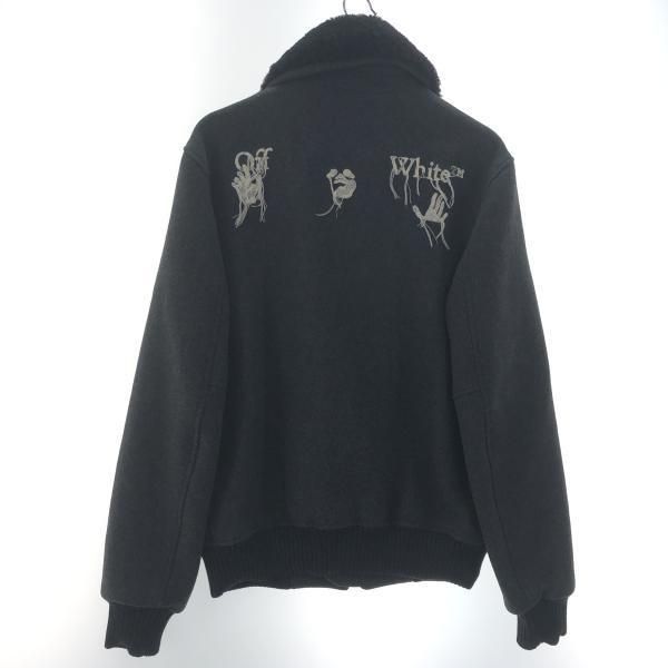 【中古】OFF-WHITE ボアウールフライトジャケット M OMEA238F20FAB001 グレー オフホワイト[10][240010498292] 中古】OFF-WHITE ボアウールフライトジャケット M OMEA238F20FAB001