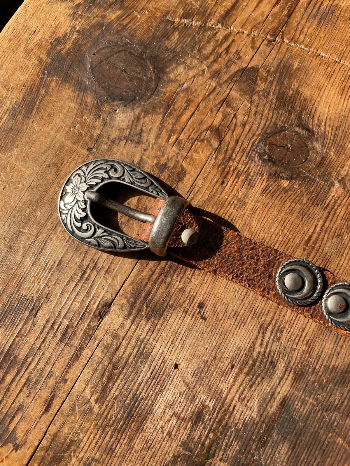 nbel python leather concho belt (brown × multicolour, approx. 2 cm wide, made in Italy) 5