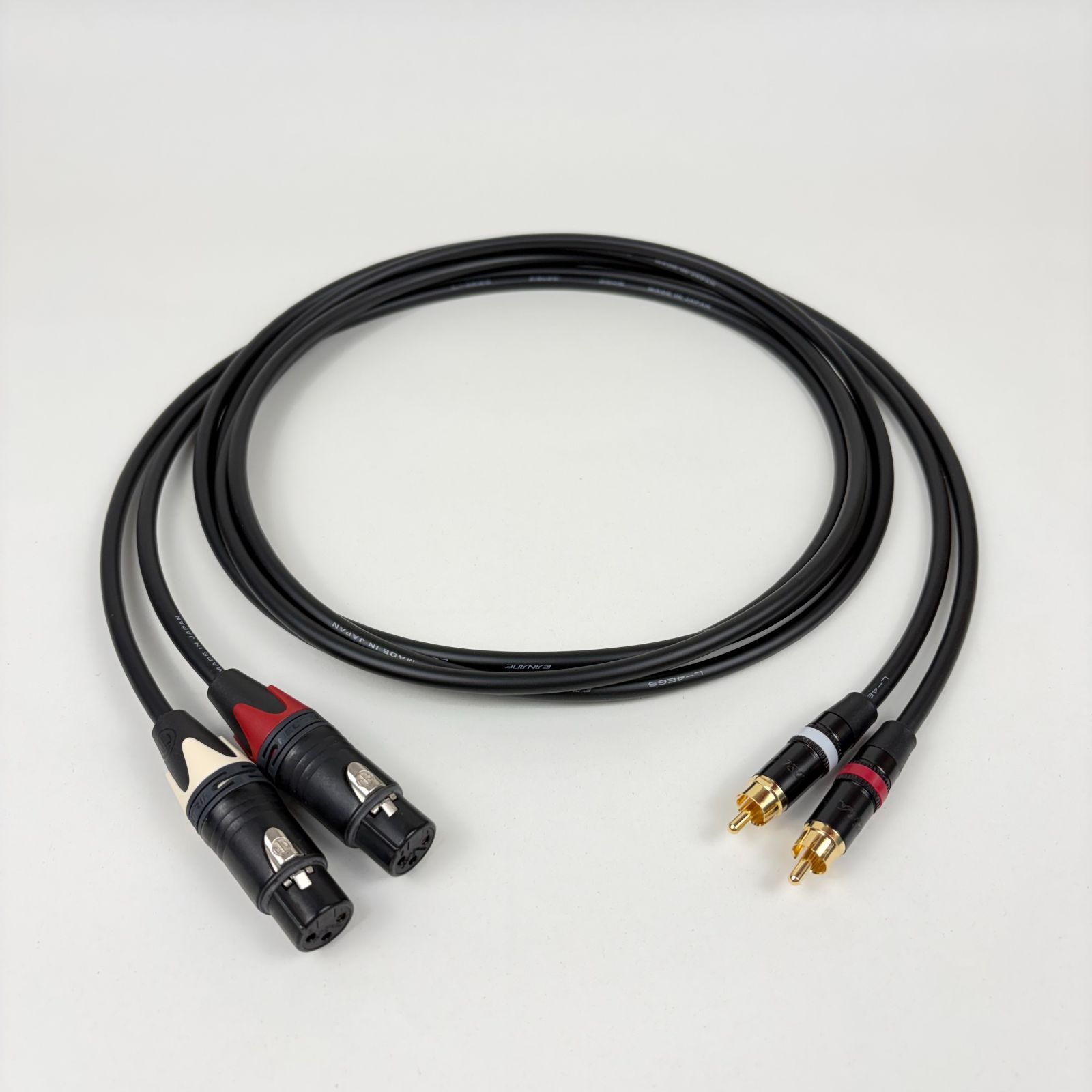 [6m] CANARE L-4E6S BLACK NEUTRIK ノイトリック XLR キャノン REAN リアン RCA オーディオ ケーブル 6m 2本セット