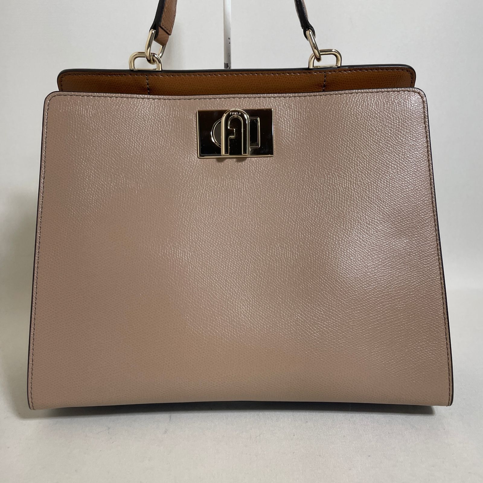 2606-202｜美品｜フルラ 2WAYハンドバッグ マルチカラー ターンロック