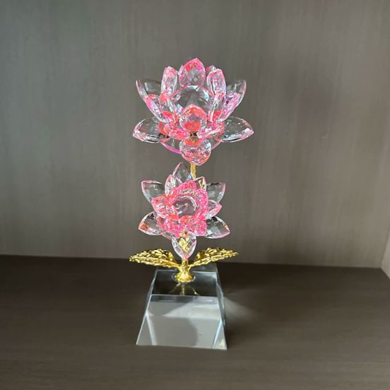 蓮 花 置物 オブジェ クリスタル 金綺麗 金運 開運 運気アップ インテリア 玄関 オフィス 寝室 風水 開運 健康運 出世運 家庭運 家内安全 ピンク 7,615円