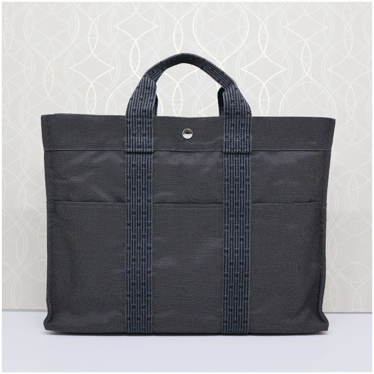 エルメス　HERMES フールトゥ エールライン　MM グレー HERMESフールトゥ エールライン MM トートバッググレー ≪新品同様