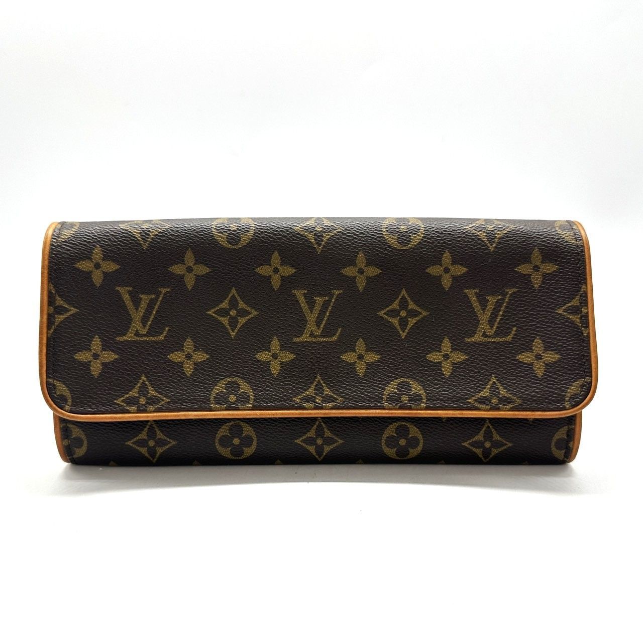 ★ルイヴィトン LOUIS VUITTON モノグラム ポシェットツインGM M51852 ショルダー紐欠品 ゴールド金具 レディース 中古★008175