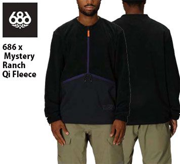 アウトレット Lサイズのみ ジャケット ロクハチ 686 x Mystery Ranch Qi Fleece ミステリーランチ M5WNFLC117 MYSTERY RANCH BLACK