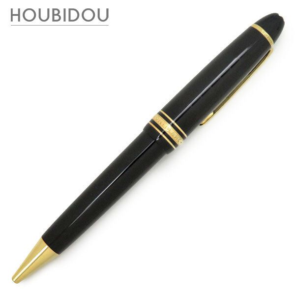 モンブラン Montblanc ボールペン マイスターシュテュック ゴールドコーティング ルグラン GP プレシャスレジン ブラック×ゴールド ゴールド金具 黒 筆記確認済 黒インク 【中古】