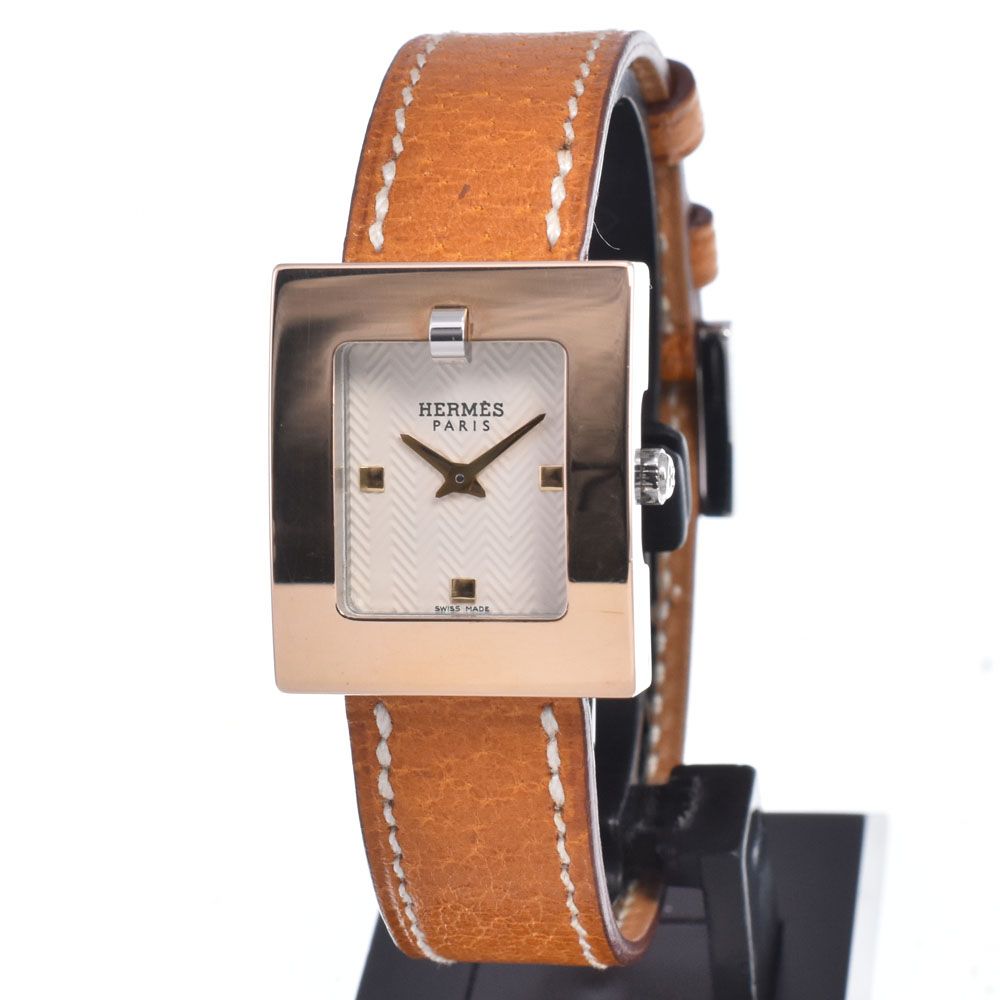 エルメス HERMES BE1.120 ベルトウォッチ □F刻印 ホワイト クォーツ