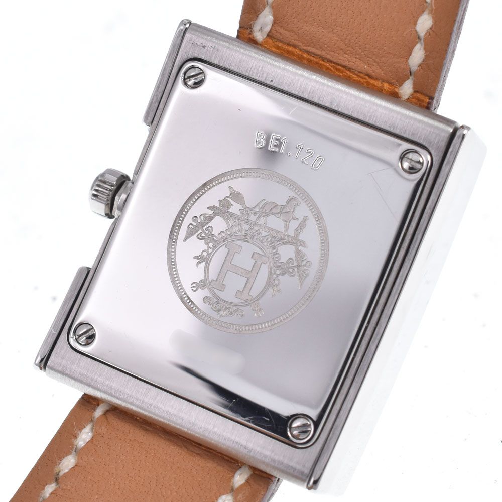 エルメス HERMES BE1.120 ベルトウォッチ □F刻印 ホワイト クォーツ