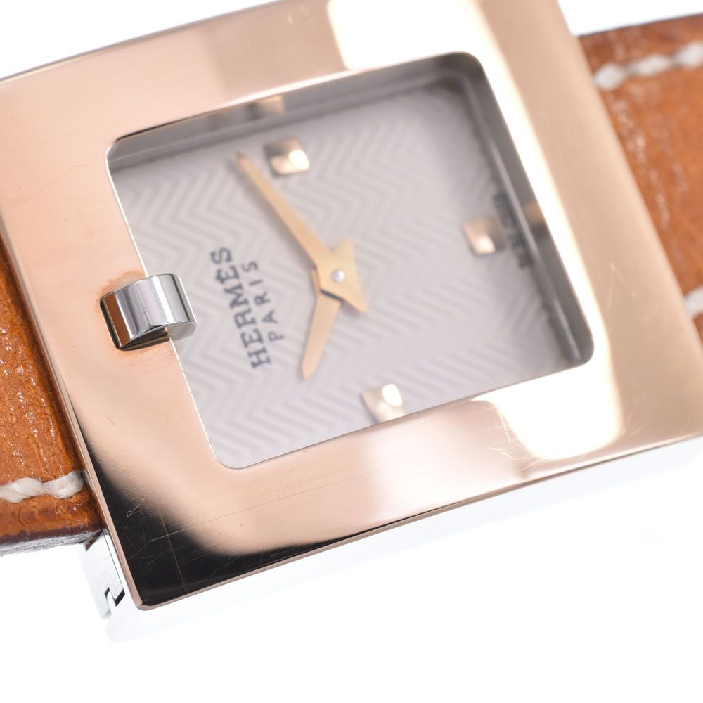 エルメス HERMES BE1.120 ベルトウォッチ □F刻印 ホワイト クォーツ