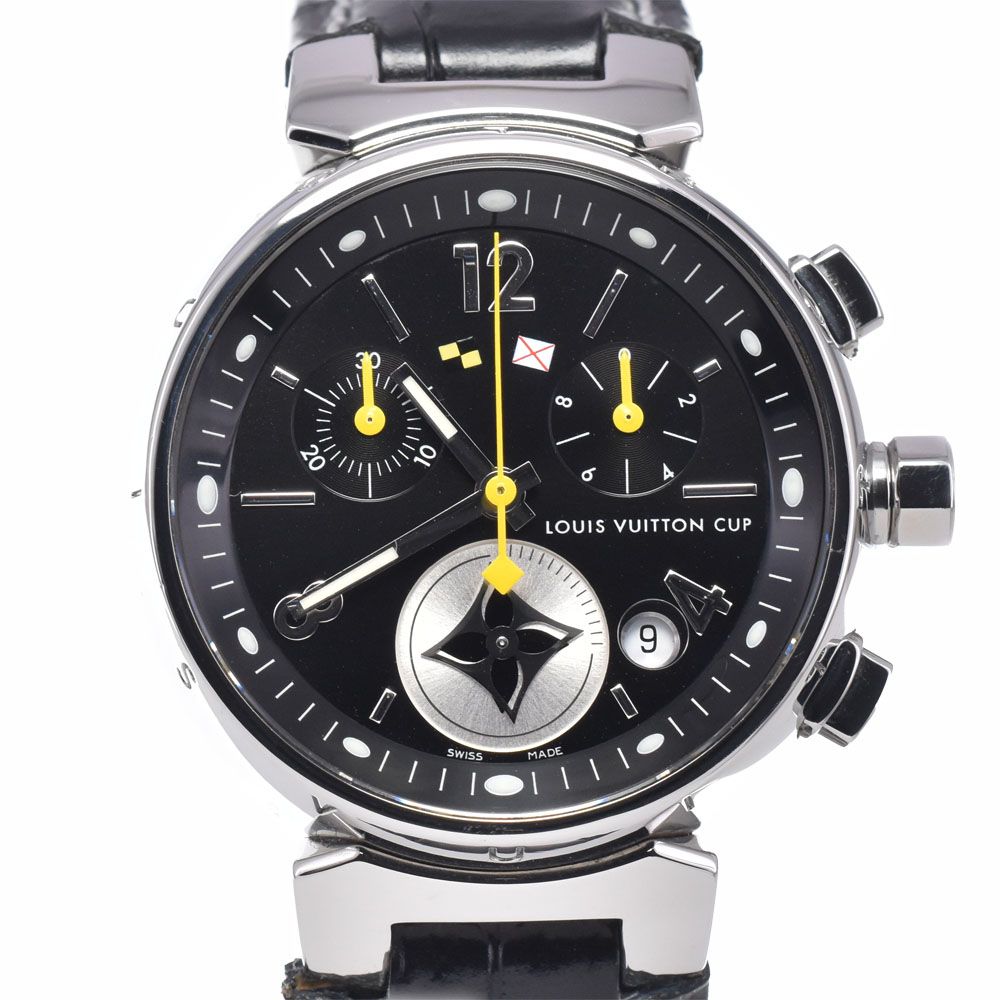 ルイ・ヴィトン LOUIS VUITTON Q132G タンブール ラブリーカップMM クロノグラフ デイト クォーツ レディース 美品 腕時計 P#147868