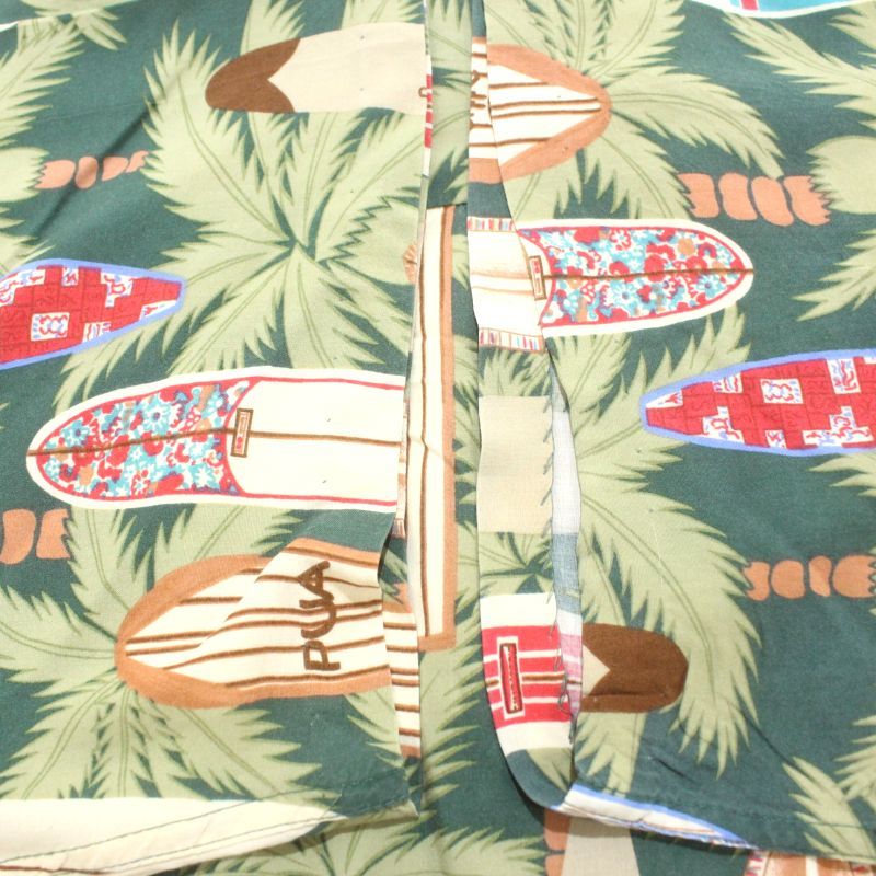 90s ハワイ製 vintage Reyn Spooner 総柄 サーフ アロハシャツ メンズ