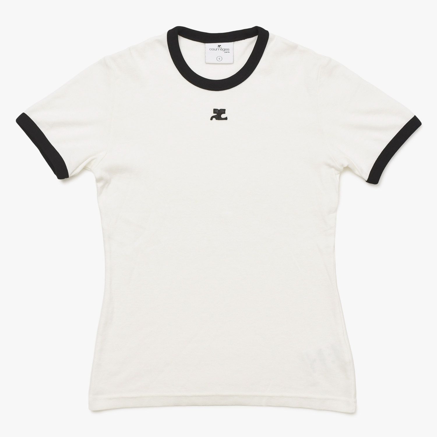 極美品 COURREGES クレージュ シグニチャー コントラスト リンガーT