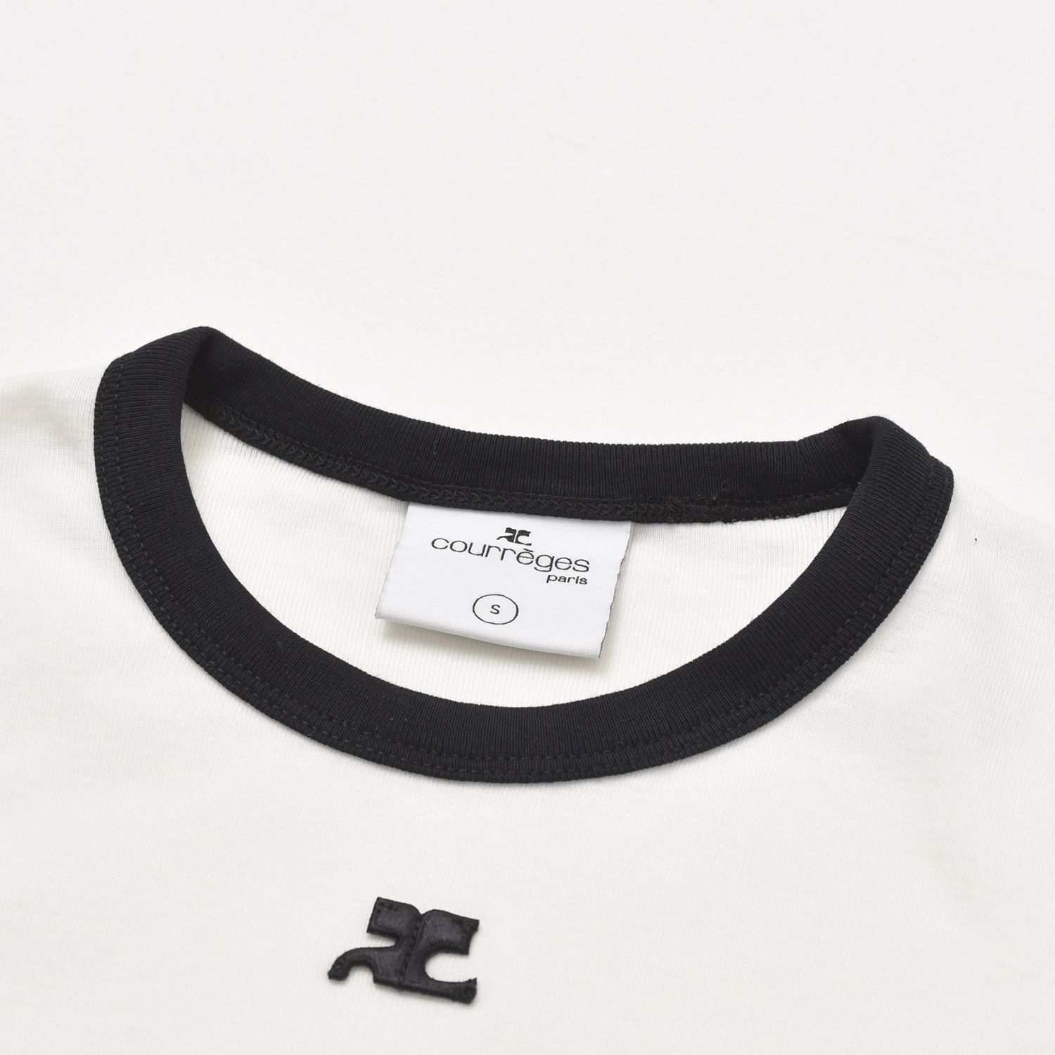 極美品 COURREGES クレージュ シグニチャー コントラスト リンガーT