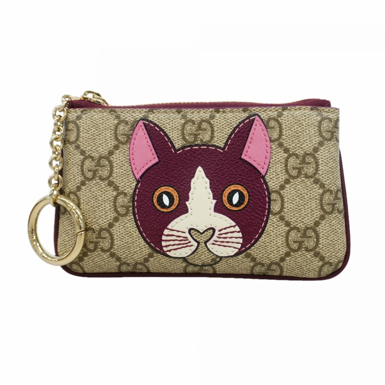 グッチ(Gucci) グッチ 財布・コインケース GGスプリーム キャットディテール 818768 ブラウン ボルドー レディース