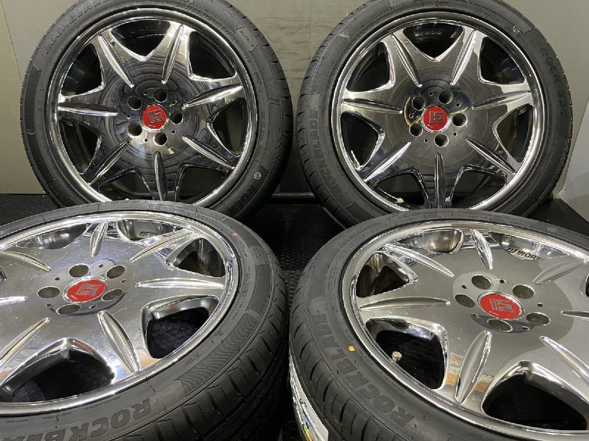 タイヤ新品 26年 ROCKBLADE 245/45R19 夏タイヤ WORK LS207 19インチ 8.5J5HPCD114.3+30/+40 メッキ 希少 ディッシュ アルファード VTL524