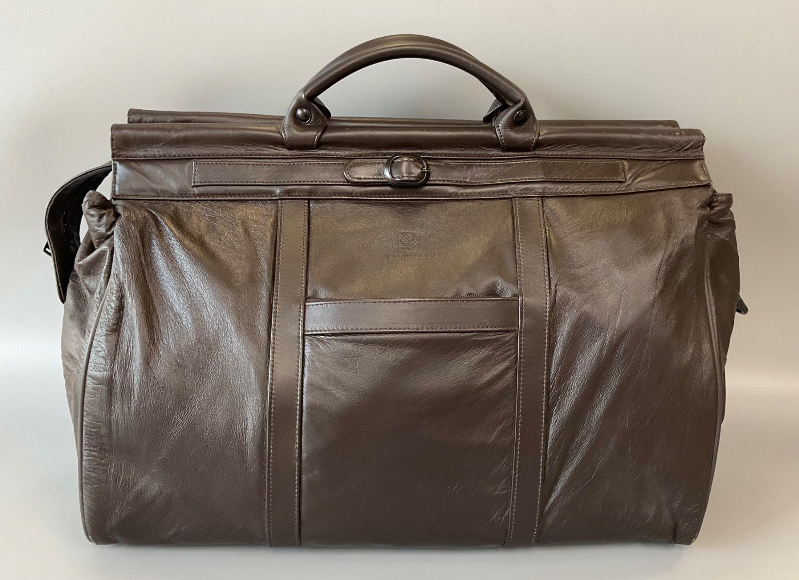 Bag92 Seahwa KARUIZAWA ボストンバッグ ビジネスバッグ オールレザー 手持ち 斜め掛け 出張 旅行 大容量 仕事 通勤 多収納 ブラウン 焦げ茶