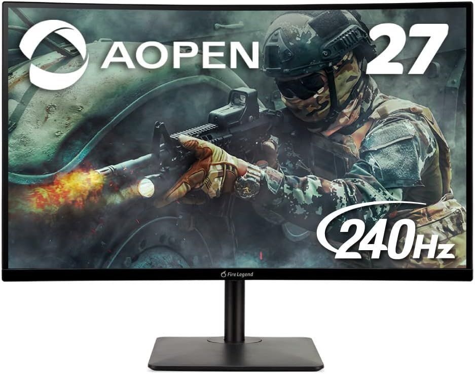 ★AOPEN 27HC5RZbmiiphx 27型 240Hz 湾曲ゲーミングモニター 　未開封　++924959　　B09LPR7FBK