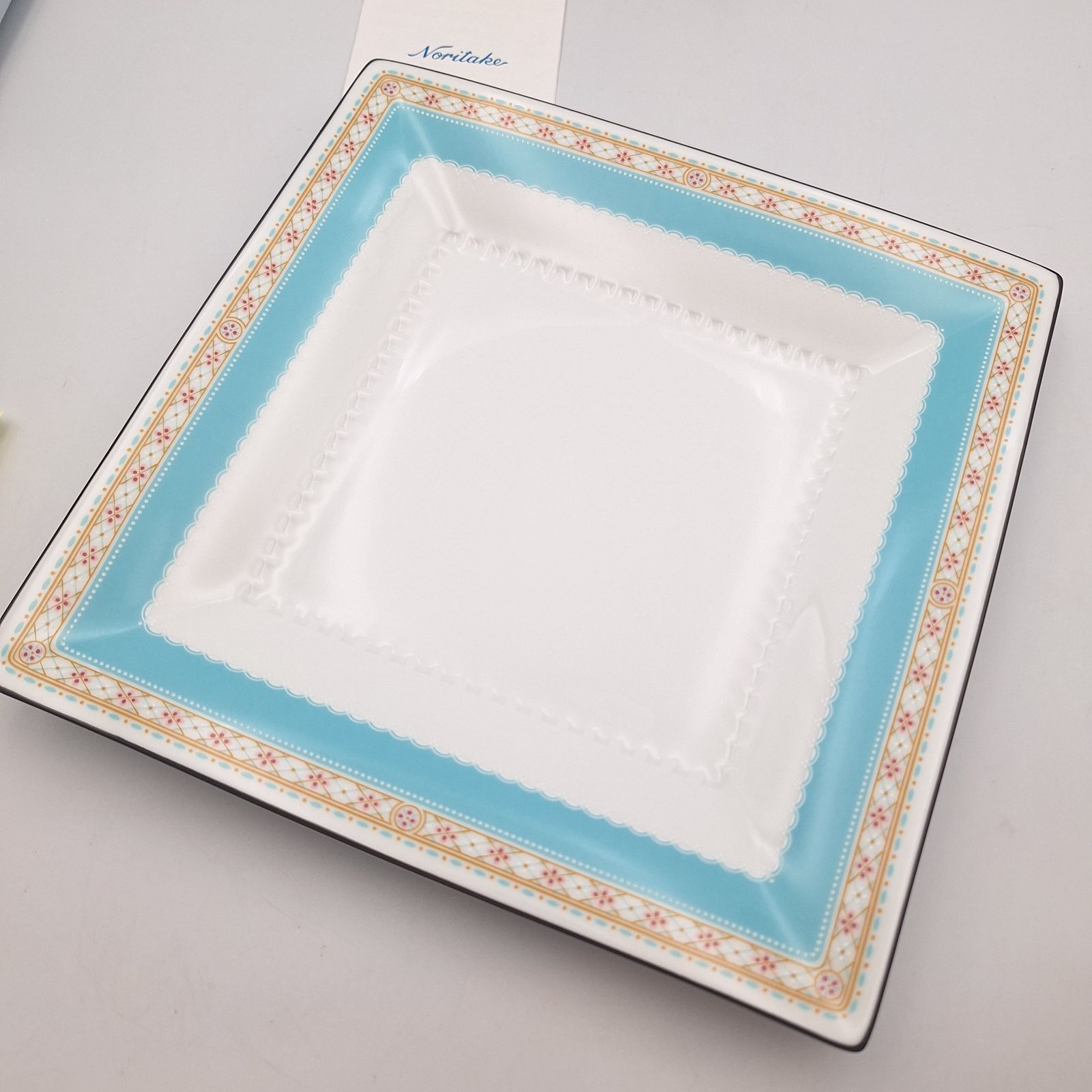 【リチャード ジノリ】バベルブルー スクエアプレート　角皿31cm ノリタケ 1645 Noritake HUMMING BLUE スクエアプレート ハミング