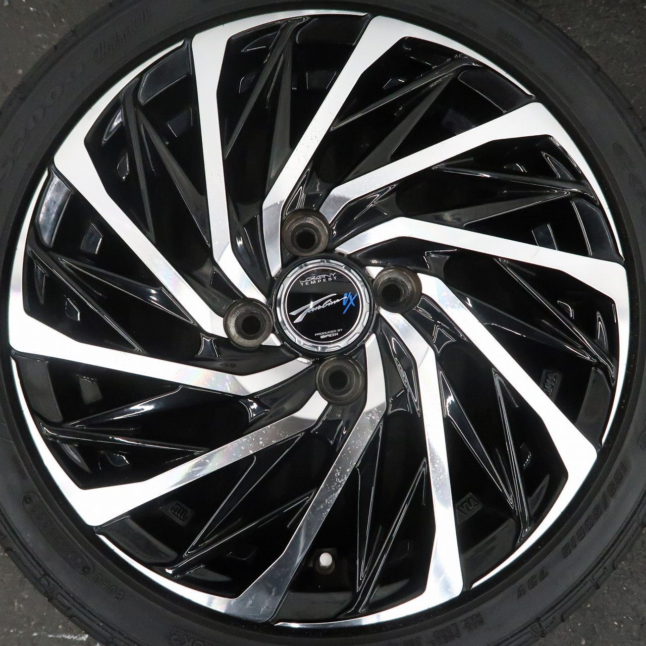 コペン 等 軽自動車に 4本 LOXARNY TEMPEST TURBINE VX 15インチ 4.5J +45 4H PCD 100 ラジアル GOODYEAR EAGLE LS 2000 165/50R15 ①