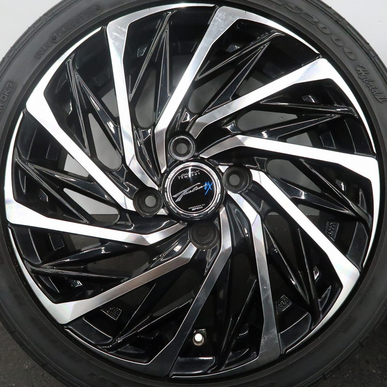 コペン 等 軽自動車に 4本 LOXARNY TEMPEST TURBINE VX 15インチ 4.5J +45 4H PCD 100 ラジアル GOODYEAR EAGLE LS 2000 165/50R15 ①