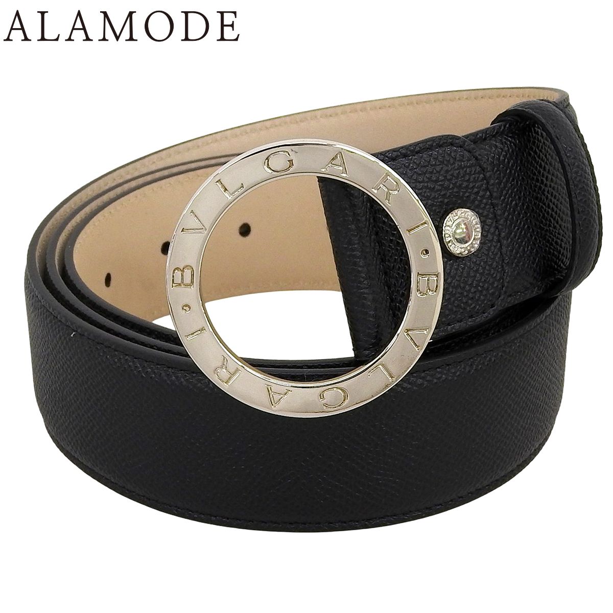 BVLGARI(ブルガリ) ブルガリブルガリマン ベルト アパレル ファッション小物 44/110 レザー ブラック黒 シルバー金具 37890 メンズ 40802192132【中古】【アラモード】 29,310円