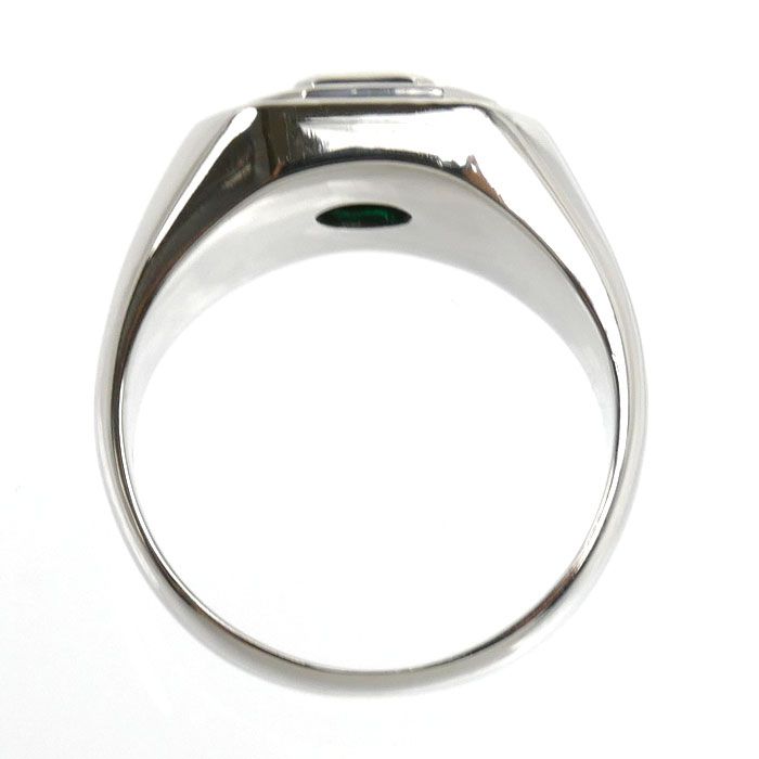 Pt900プラチナ リング・指輪 エメラルド0.47ct ダイヤモンド0.08ct 18