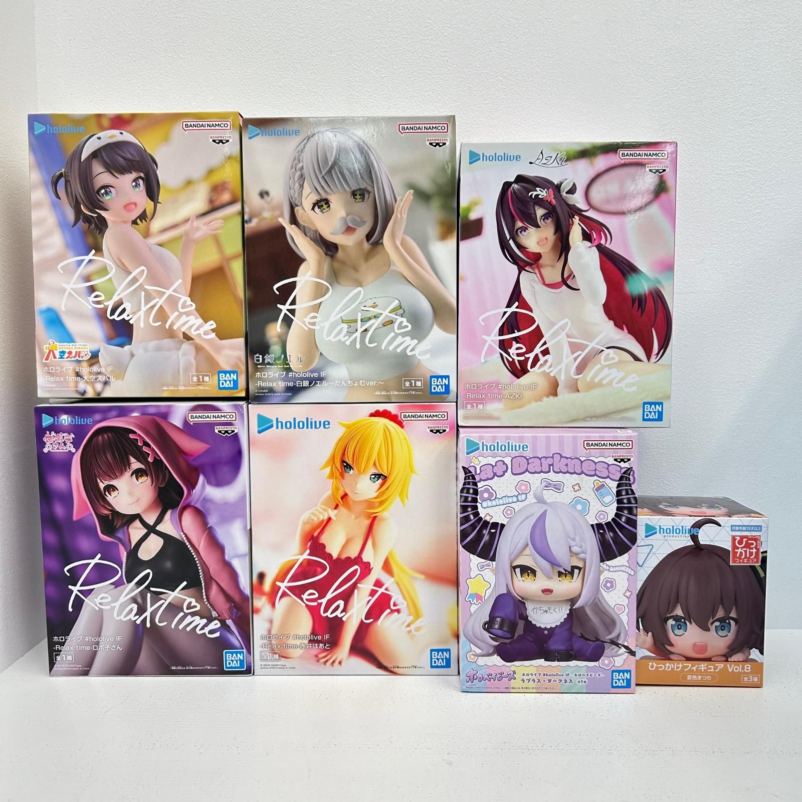 ホロライブ　Relaxtimeフィギュア ７個セット イオン広店】 7点 ホロライブ フィギュア Relax time 他 まとめ売り