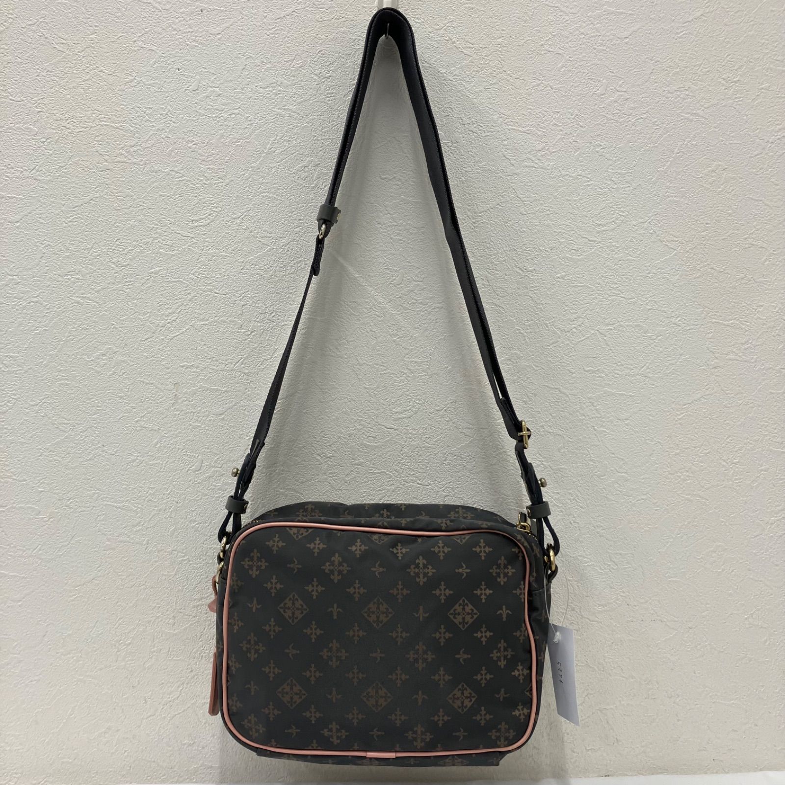 5974 【美品】 russet ラシット ショルダーバッグ グレー ピンク 