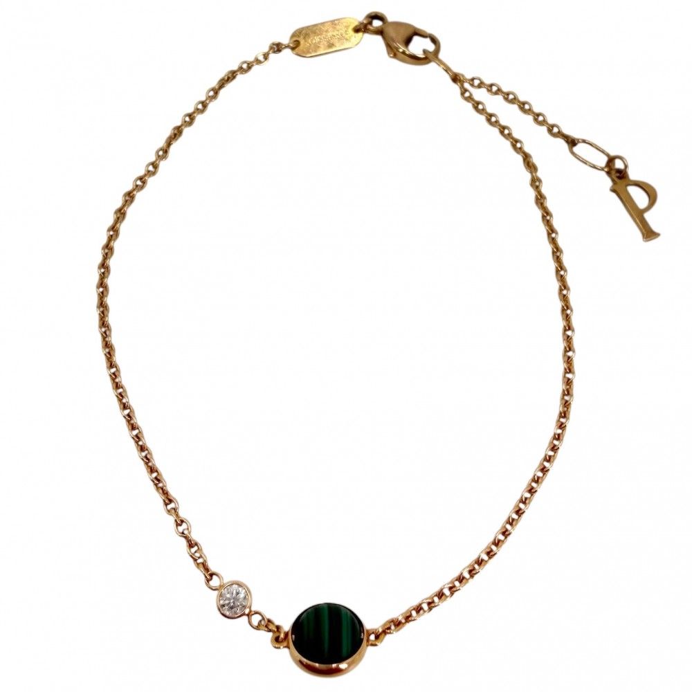 ピアジェ ブレスレット レディース ポセション ジュエリー アクセサリー アジャスター付き Possession Au750 18金PG PIAGET K18ピンクゴールド ダイヤモンド ゴールド グリーン 緑 約2.1g【中古品】